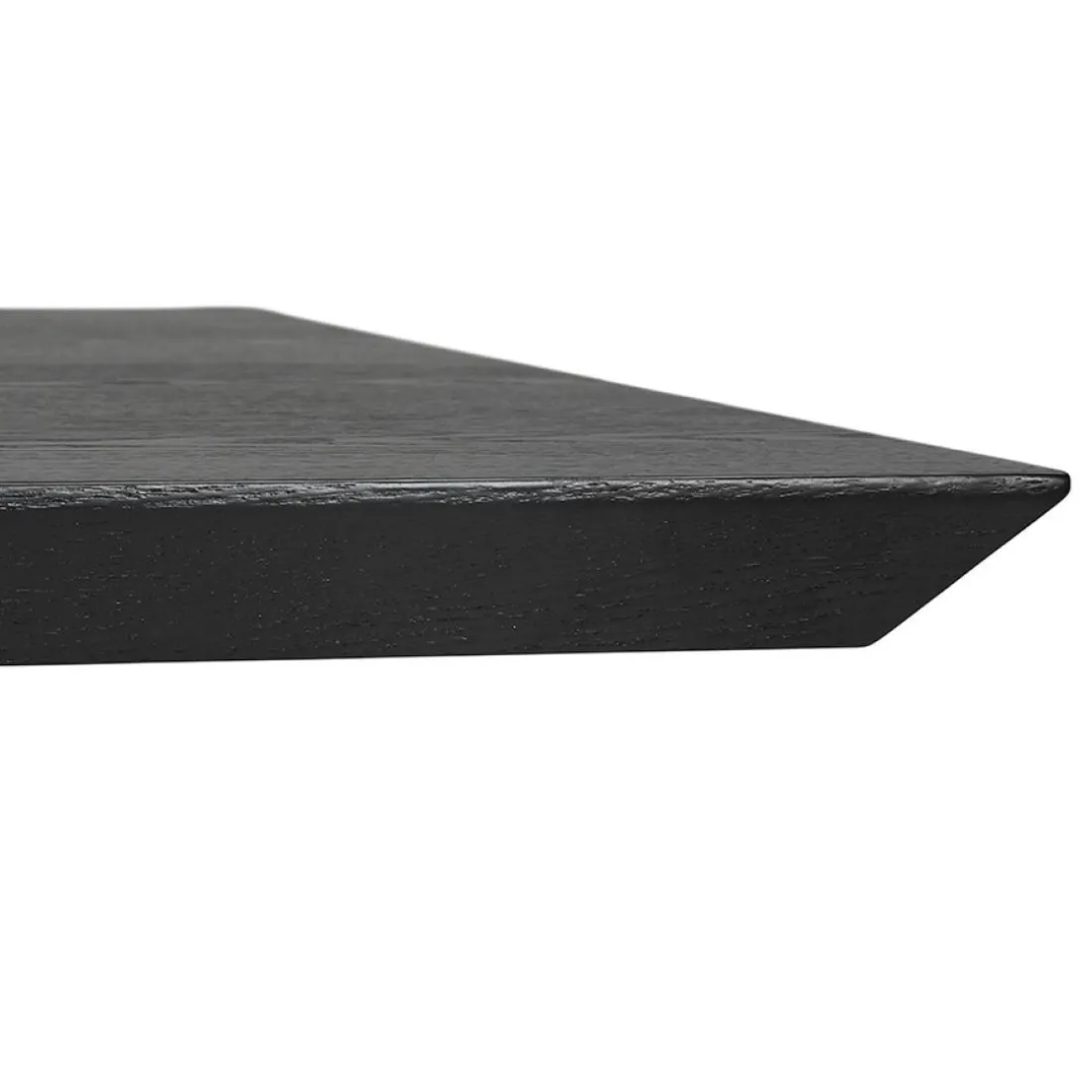 Table à diner design 'WALABY' en bois noir avec pied central en x blanc