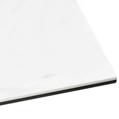 Table à diner 'MARKINA' en céramique blanche avec pied central en x noir