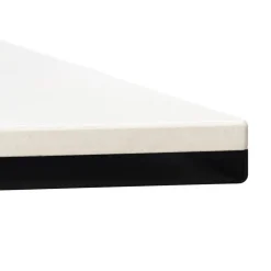 Table à diner 'MARKINA' en céramique blanche avec pied central en x blanc