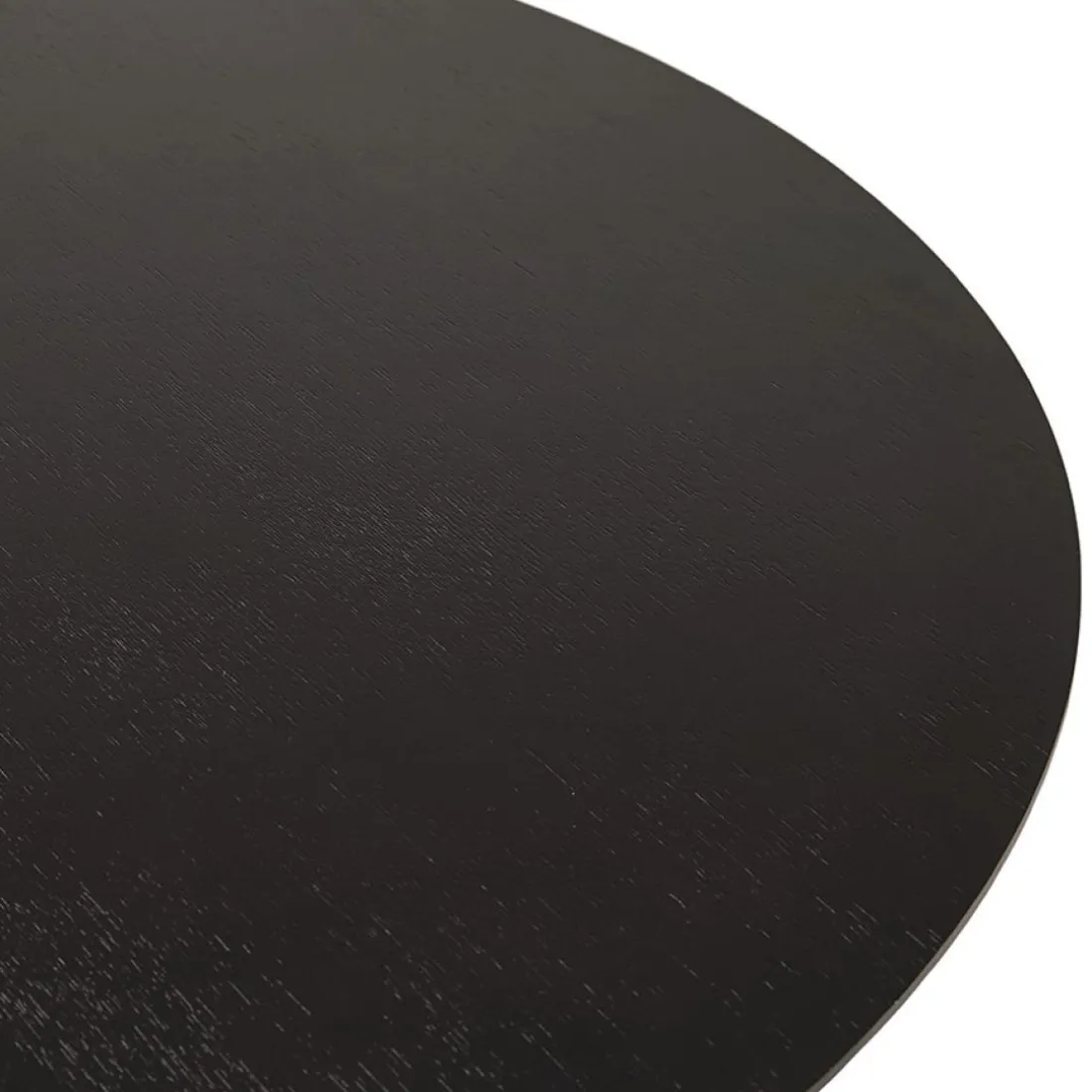 Table à diner ou de bureau ronde 'CHEF' en bois noir finition Frêne