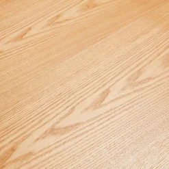Table à diner 'WALABY' en bois finition naturelle avec pied central en x blanc