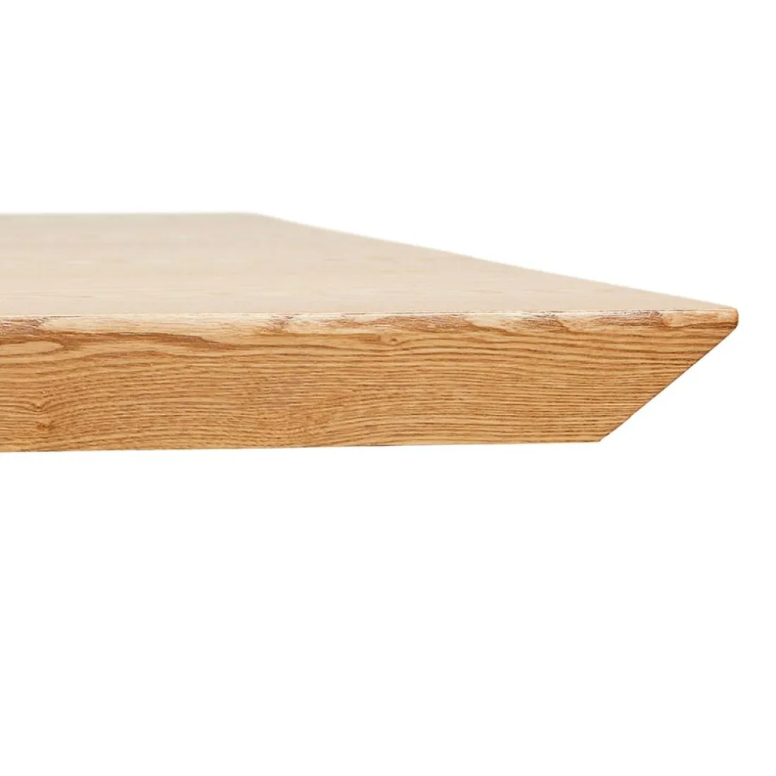 Table à diner 'WALABY' en bois finition naturelle avec pied central en x blanc