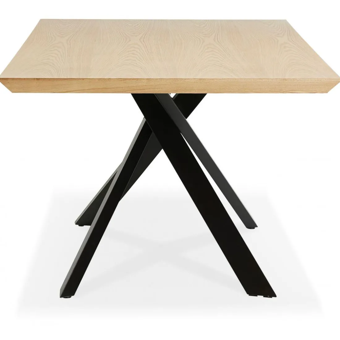 Table à Manger Couleur Naturel Métal Noir ROYALTY