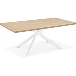 Table à Manger Couleur Naturel Métal Blanc ROYALTY