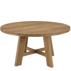 Table à manger de jardin ronde teck recyclé KALLY