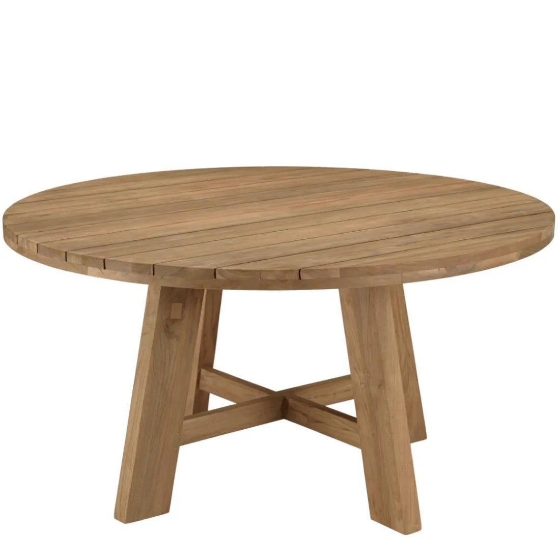 Table à manger de jardin ronde teck recyclé KALLY