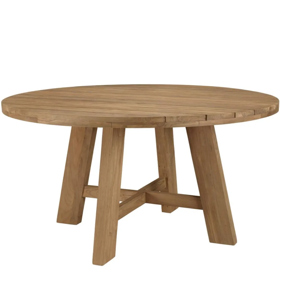 Table à manger de jardin ronde teck recyclé KALLY