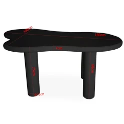 Table à manger forme nuage asymétrique VALDO Noir