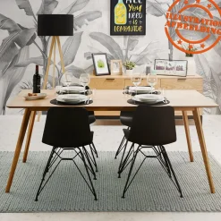 Table à manger ou bureau design 'BARISTA' en bois style scandinave