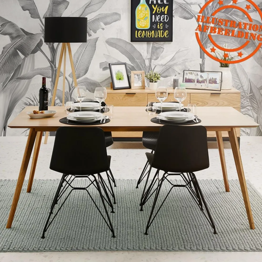 Table à manger ou bureau design 'BARISTA' en bois style scandinave