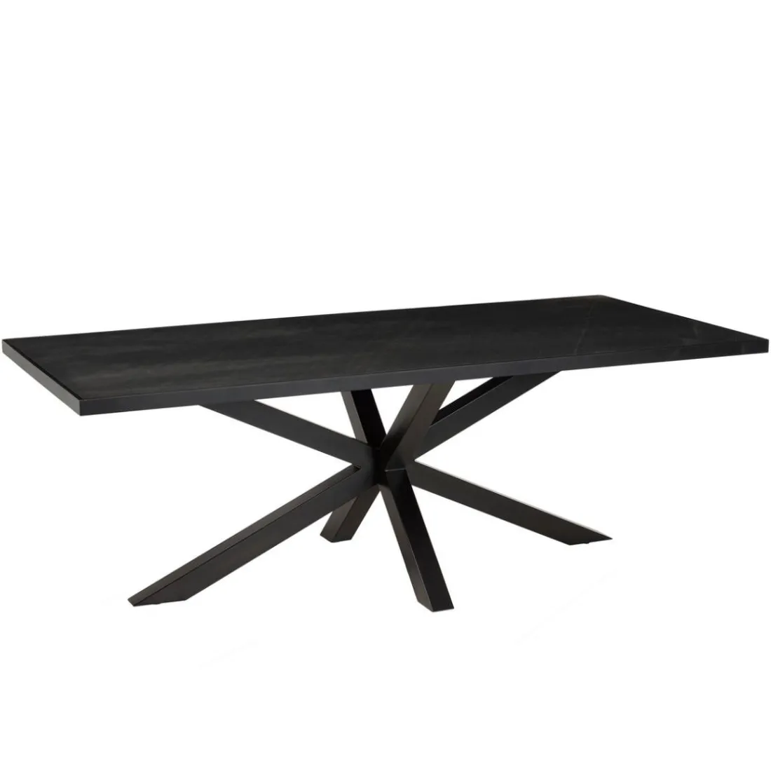 Table à manger plateau noir effet pierre BASILE