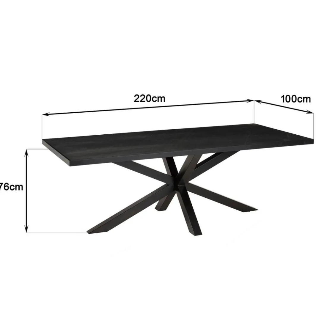 Table à manger plateau noir effet pierre BASILE