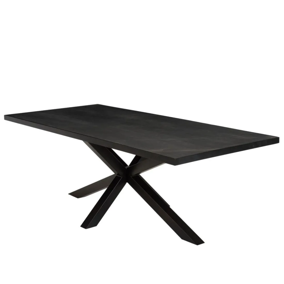 Table à manger plateau noir effet pierre BASILE