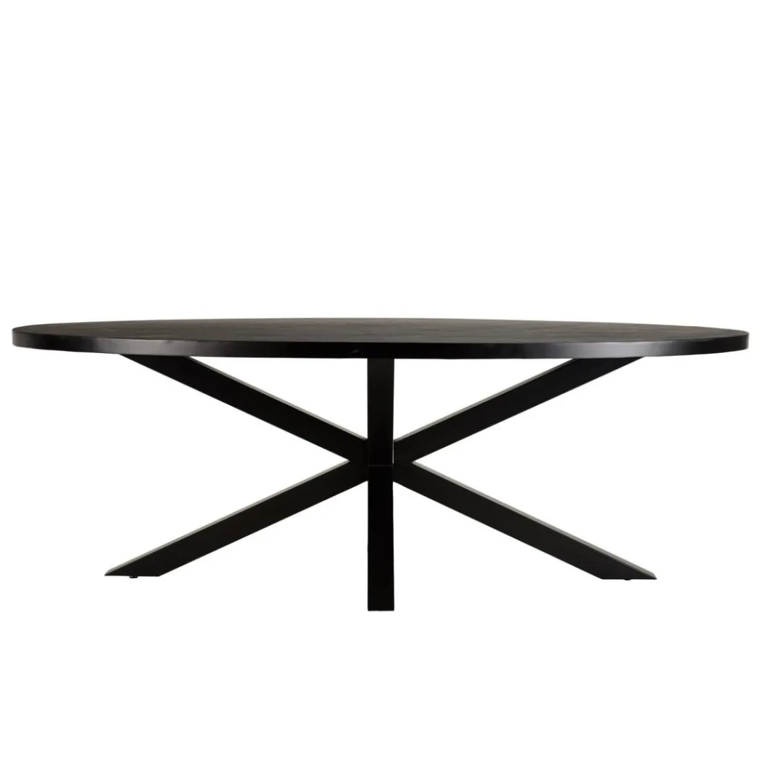 Table à manger plateau ovale effet pierre motifs dorés BASILE