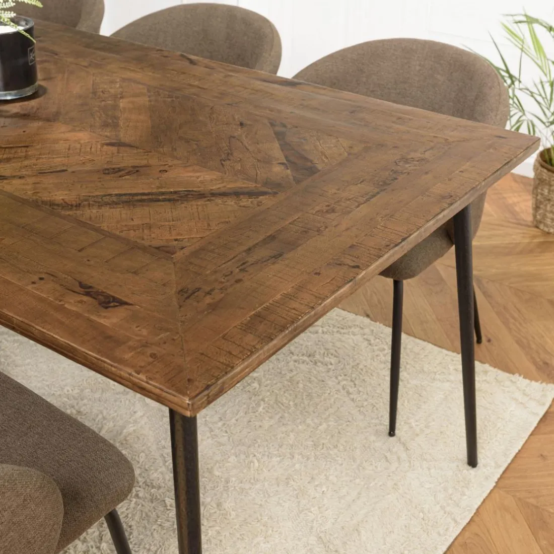 Table à manger rectangulaire en formes géométriques KIARA