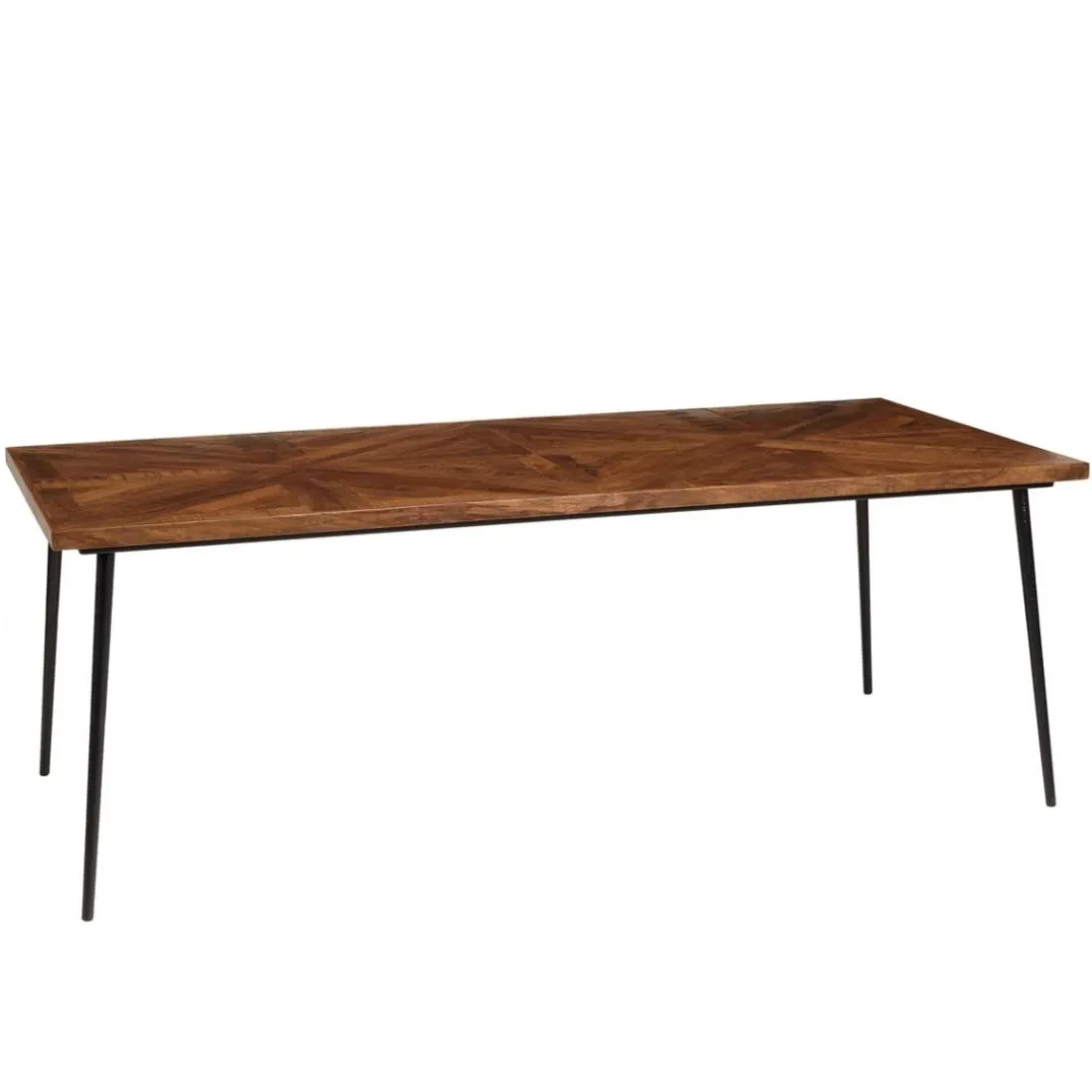 Table à manger rectangulaire en bois et pieds en métal KIARA
