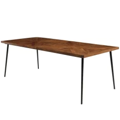 Table à manger rectangulaire en bois et pieds en métal KIARA