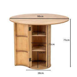 Table a Manger 4 personnes Ronde Bois Rotin