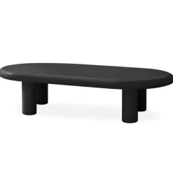 Table basse arrondie avec pieds colonnes Roady Noir