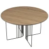 Table basse biseautée mocha pieds graphiques métal noir JULIA