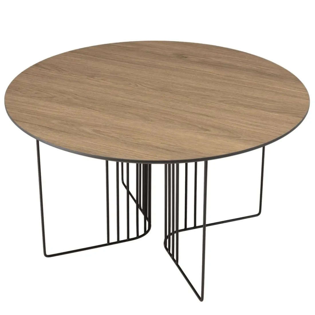Table basse biseautée mocha pieds graphiques métal noir JULIA