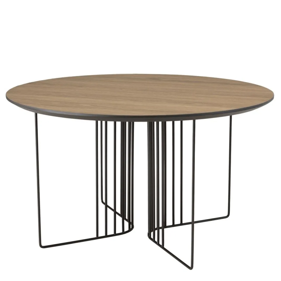 Table basse biseautée mocha pieds graphiques métal noir JULIA