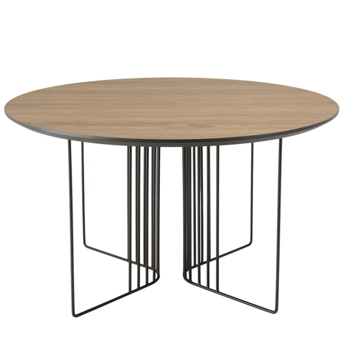 Table basse biseautée mocha pieds graphiques métal noir JULIA