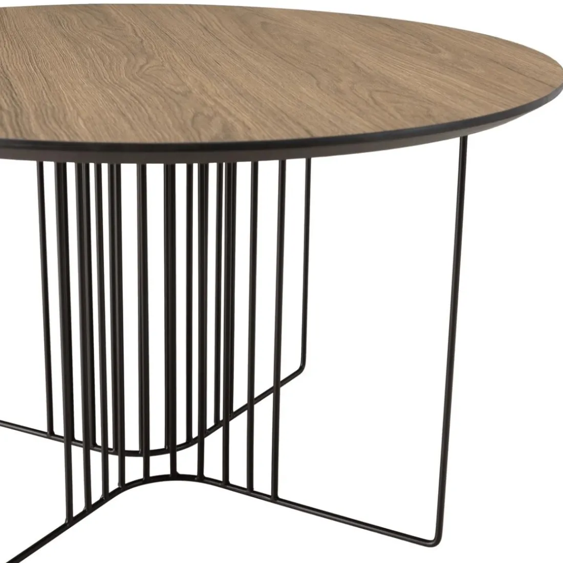 Table basse biseautée mocha pieds graphiques métal noir JULIA