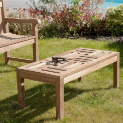 Table basse de jardin 100 x 50 cm en bois Teck