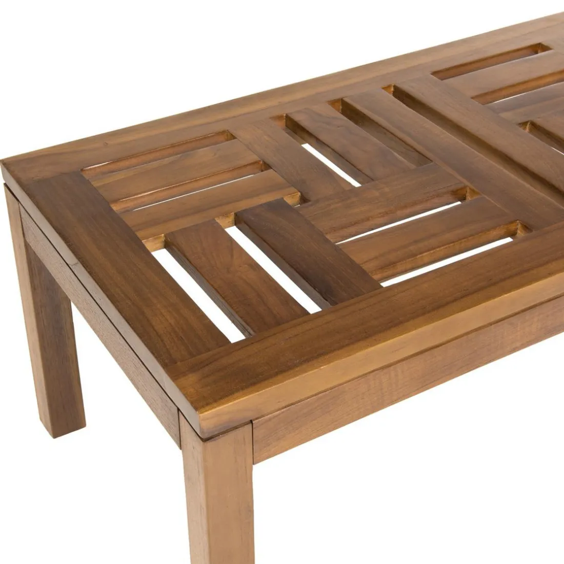 Table basse de jardin HANNA - 100 x 50 cm en bois teck huilé