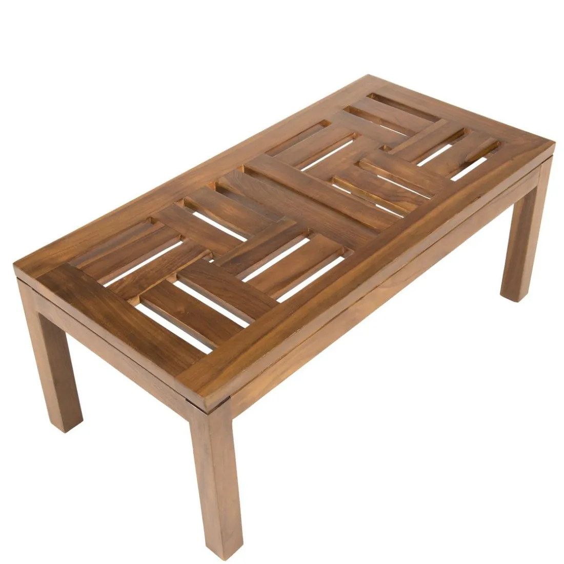 Table basse de jardin HANNA - 100 x 50 cm en bois teck huilé