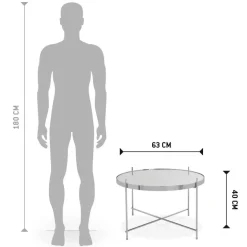 Table basse 'KOLOS MEDIUM' couleur chrome