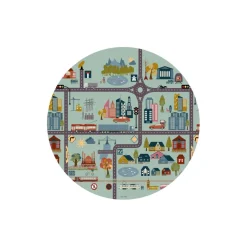 Table basse magnétique ronde à rebord Bipolart Métal Noir avec 1 Top City