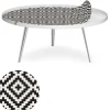 Table basse magnétique ronde à rebord Bipolart Métal Blanc avec 1 Top Motif Contraste