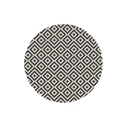 Table basse magnétique ronde à rebord Bipolart Métal Blanc avec 1 Top Motif Contraste