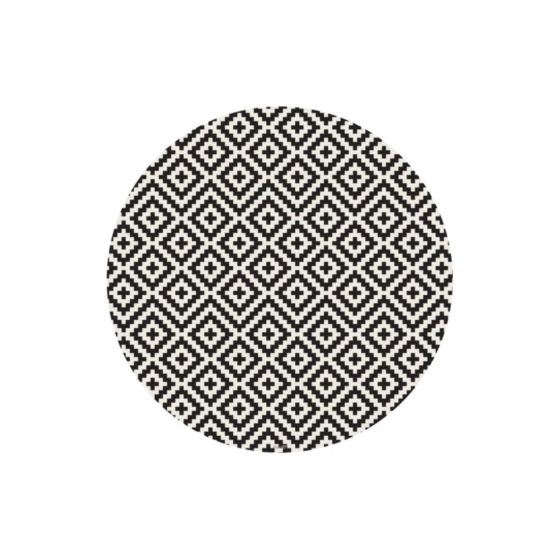 Table basse magnétique ronde à rebord Bipolart Métal Blanc avec 1 Top Motif Contraste