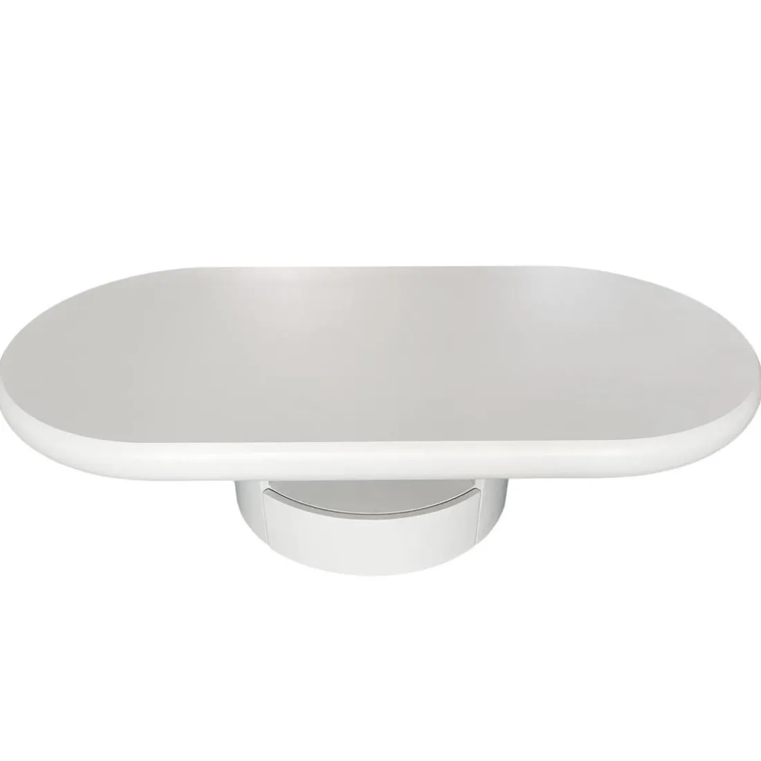 Table basse ovale avec tiroirs Barket Blanc