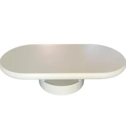 Table basse ovale avec tiroirs Barket Crème