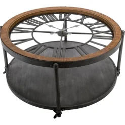 Table Basse Pendule Métal Chrono