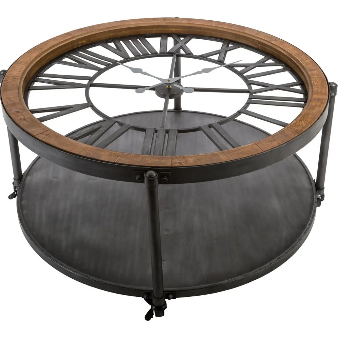 Table Basse Pendule Métal Chrono