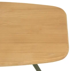 Table basse plateau en pin pieds scandinaves métal vert HELENA