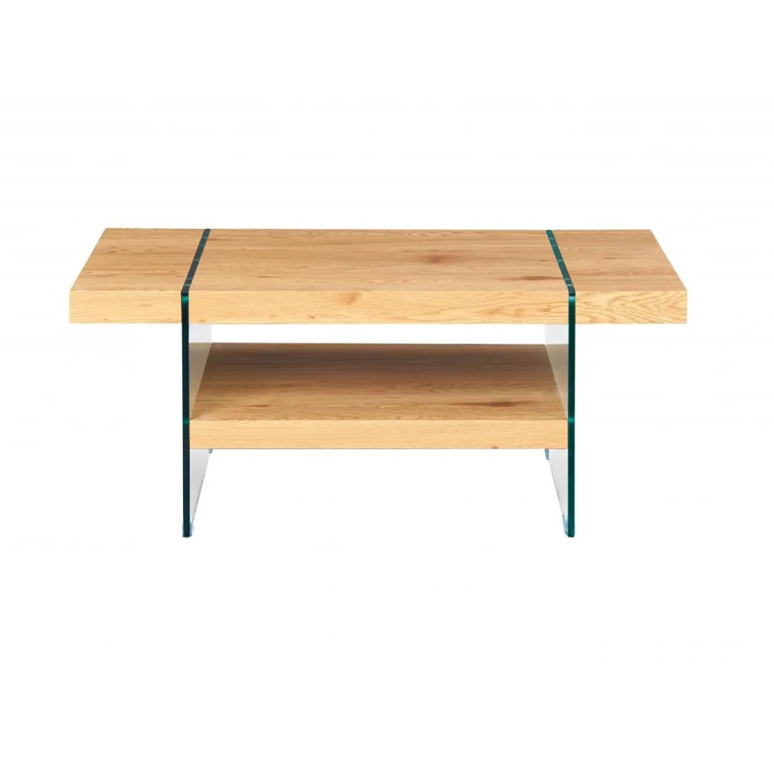 Table Basse Rectangulaire en Verre et contreplaqué MELIO