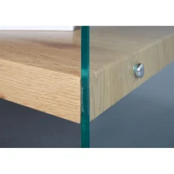 Table Basse Rectangulaire en Verre et contreplaqué MELIO