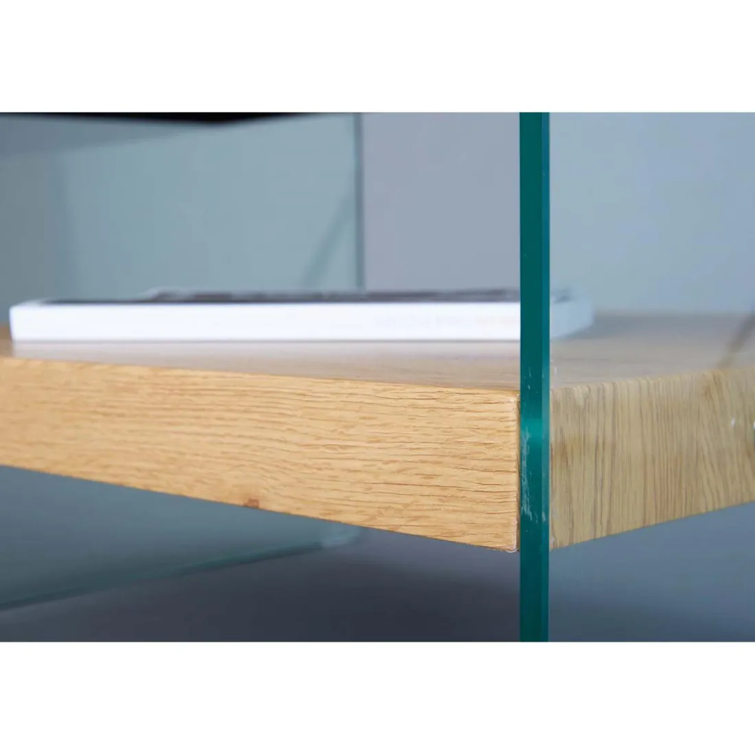 Table Basse Rectangulaire en Verre et contreplaqué MELIO