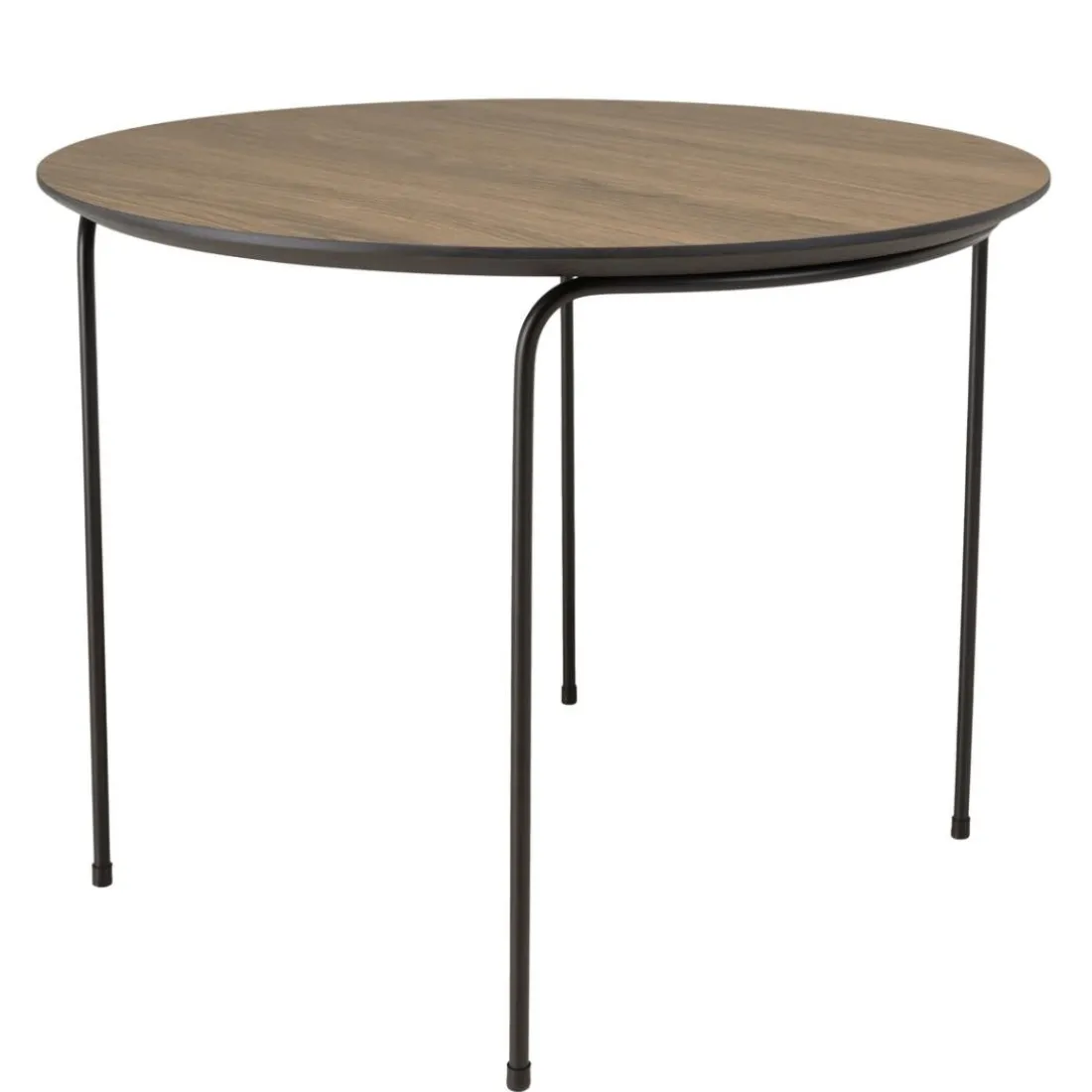 Table basse ronde couleur mocha, pieds métal noir JULIA