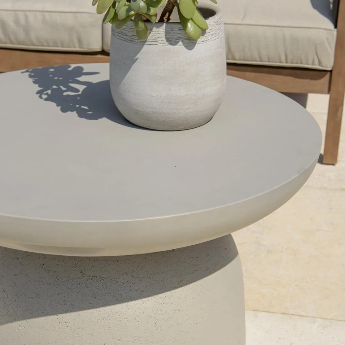 Table basse ronde effet béton HECTOR