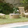 Table basse ronde plateau en béton socle en bambou naturel HECTOR