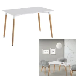 Table Blanche Rectangulaire 115X75cm