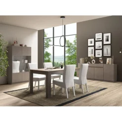 Table 180cm plateau mercure pieds bronzé
