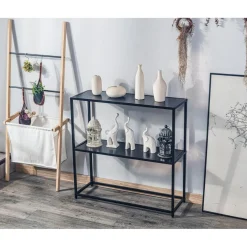 Table Console Design Industriel Moderne Noir